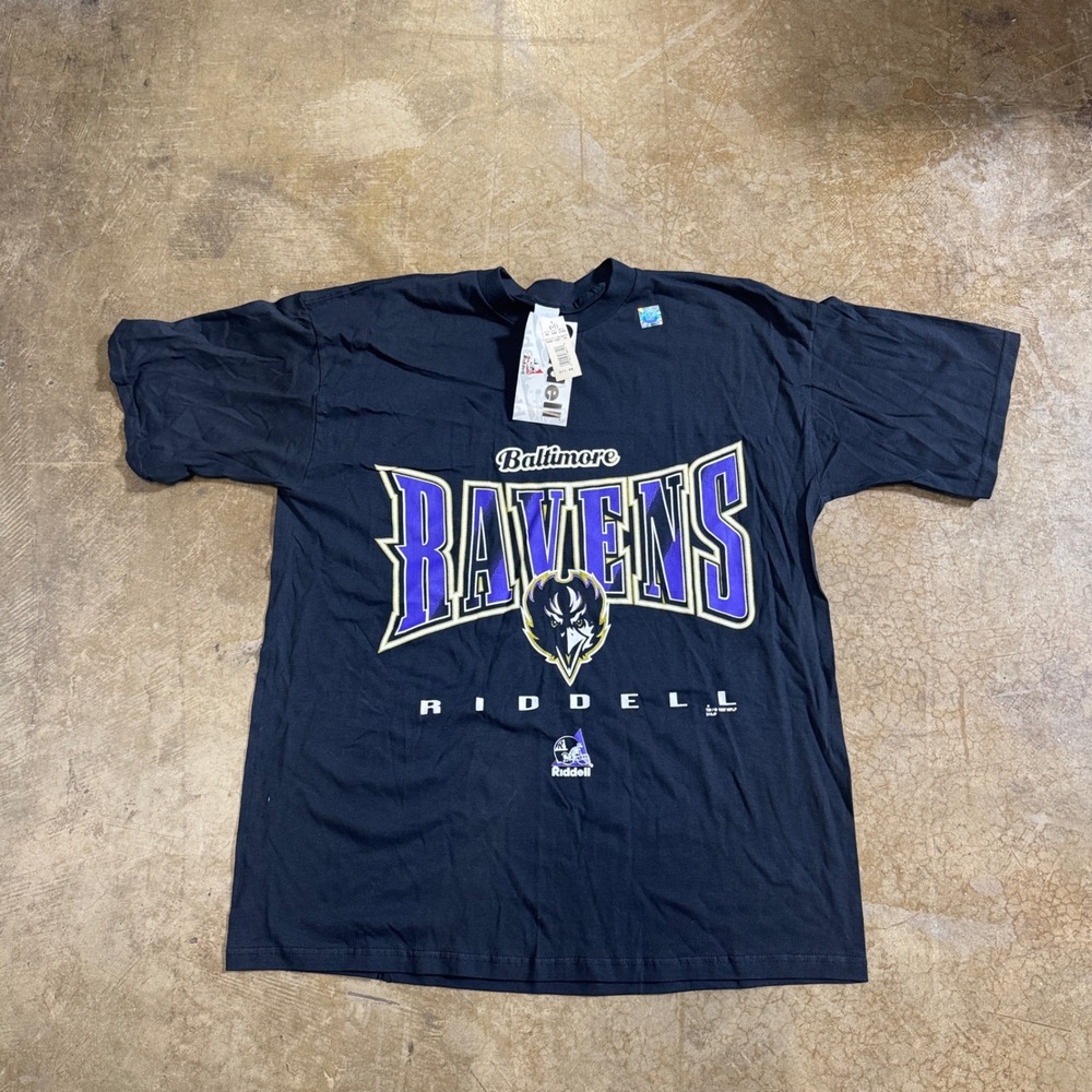 Riddell 1997 Baltimore Ravens T-Shirt XXL Vintage NFL Black USA Made